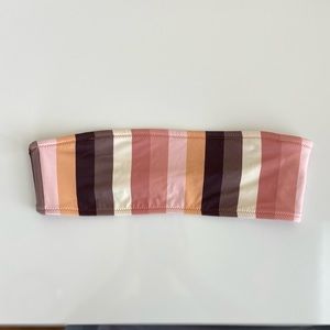 Rhythm stripped bandeau bikini top